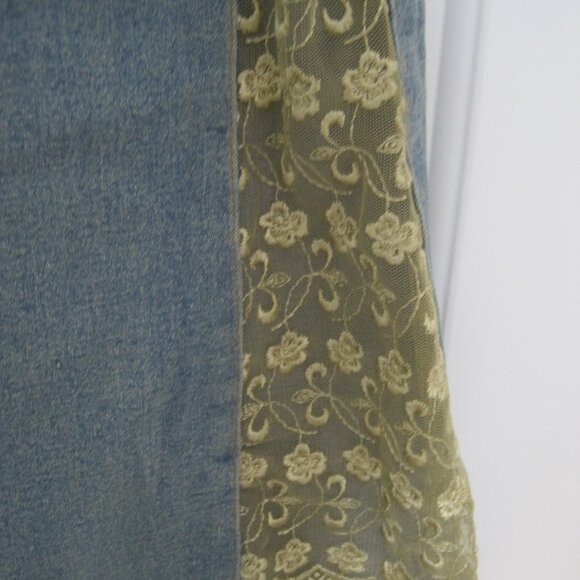 Hydraulic Vintage Boot Cut Tan Flower Flare Blue Straight Jeans Women's Size 5 - Picture 4 of 5